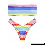 SOLY HUX Women's Ladder Cut Out Back Striped Bandeau Bikini Set Swimsuit Multicolor B07KJ6FLYR